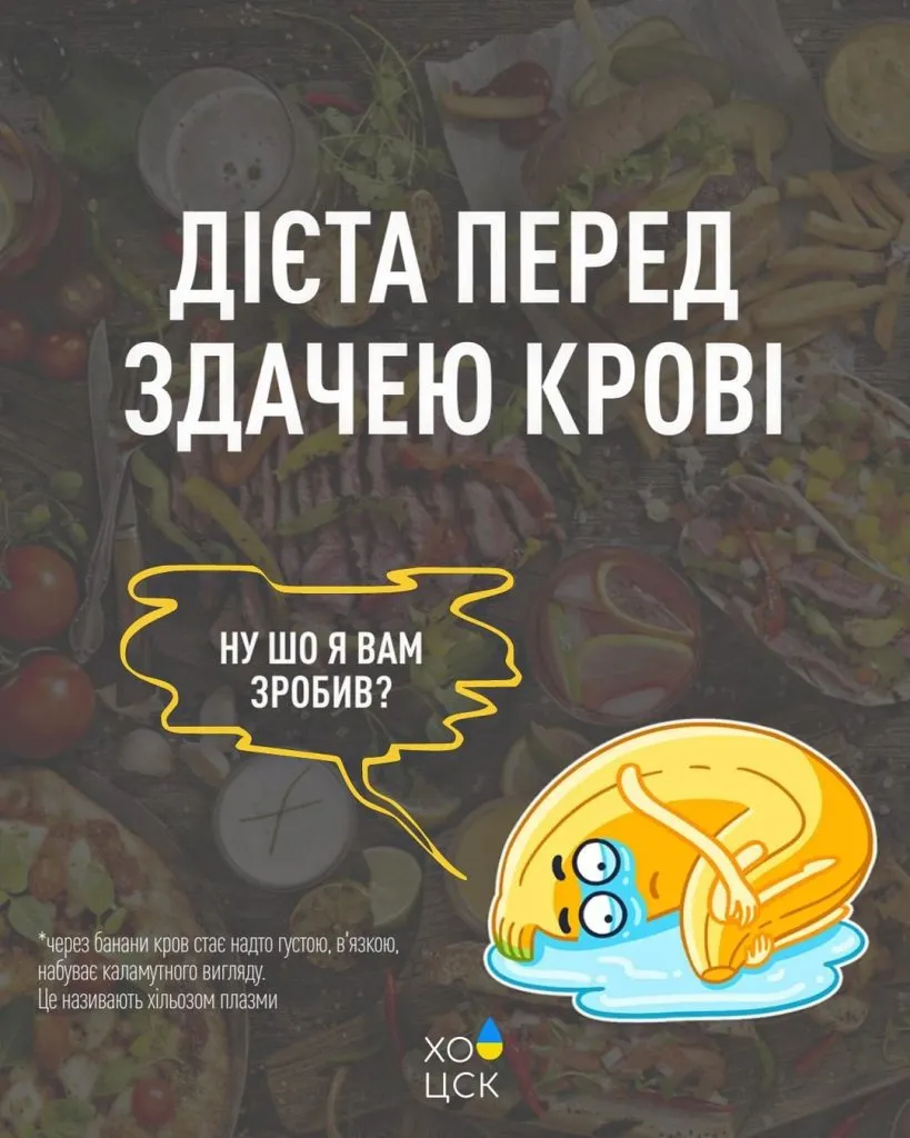 Дієта перед здачею крові