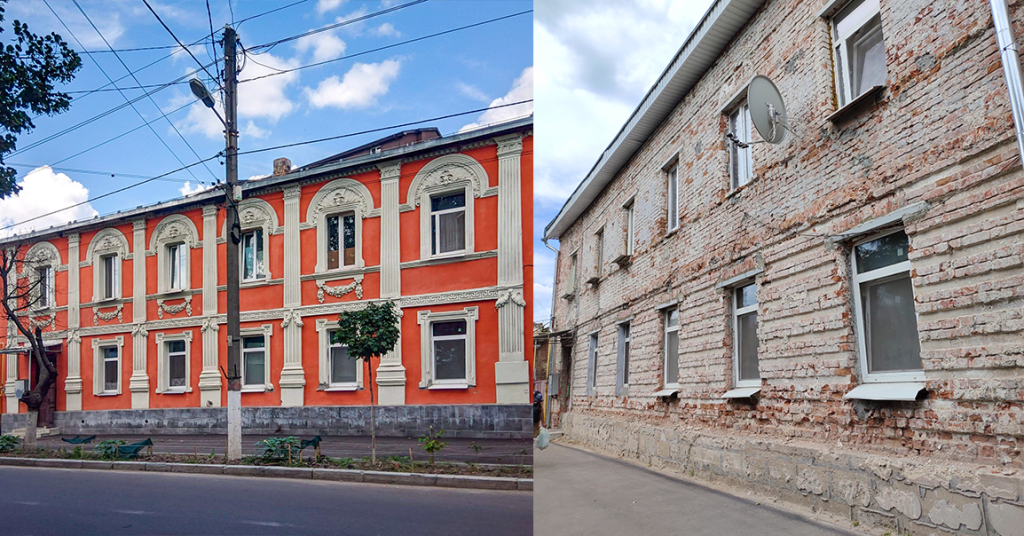 Будинок №18 до та після «реставрації» 2022 року