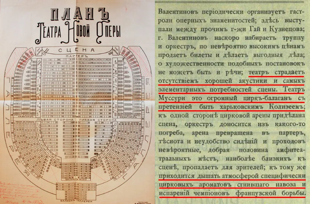 План театру Муссурі та відгук Р. Геніка на нього 1913 року