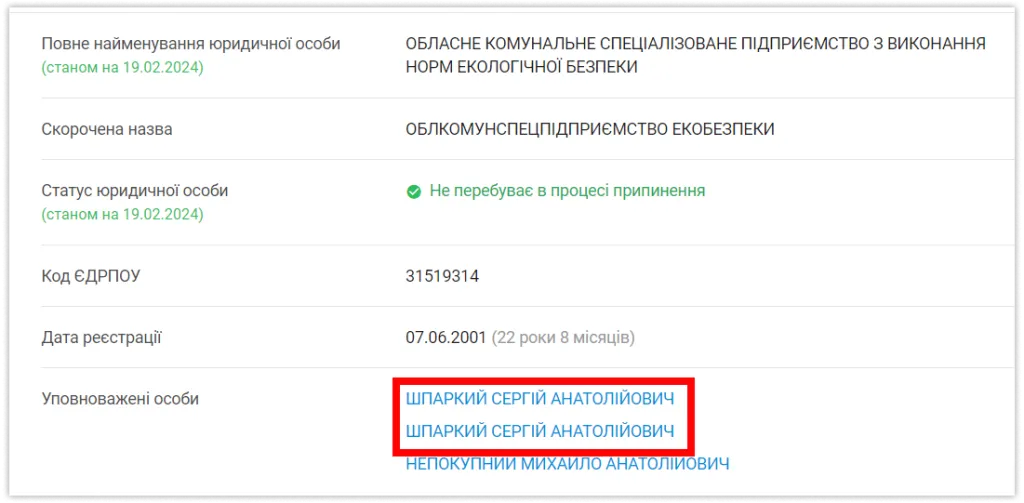 Витяг з системи даних YouControl