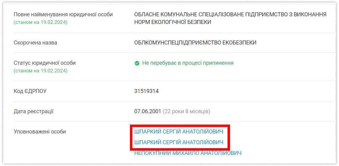 Витяг з системи даних YouControl