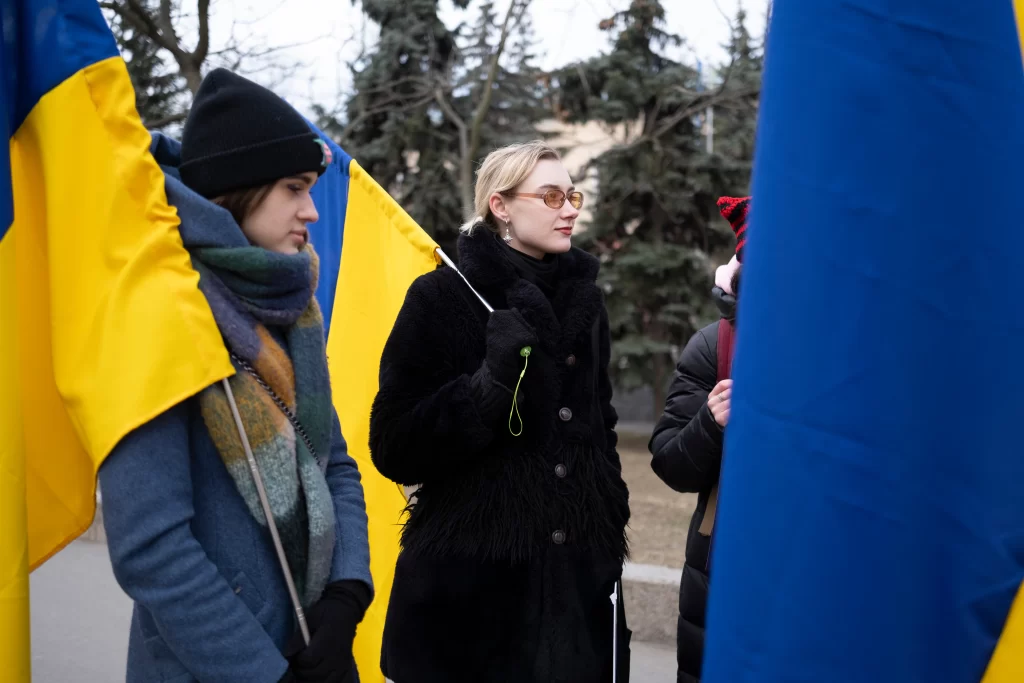 Акція 8 березня на честь загиблих харків'янок-військових біля Харківської обласної військової адміністрації. Фото: Кристина Пашкіна