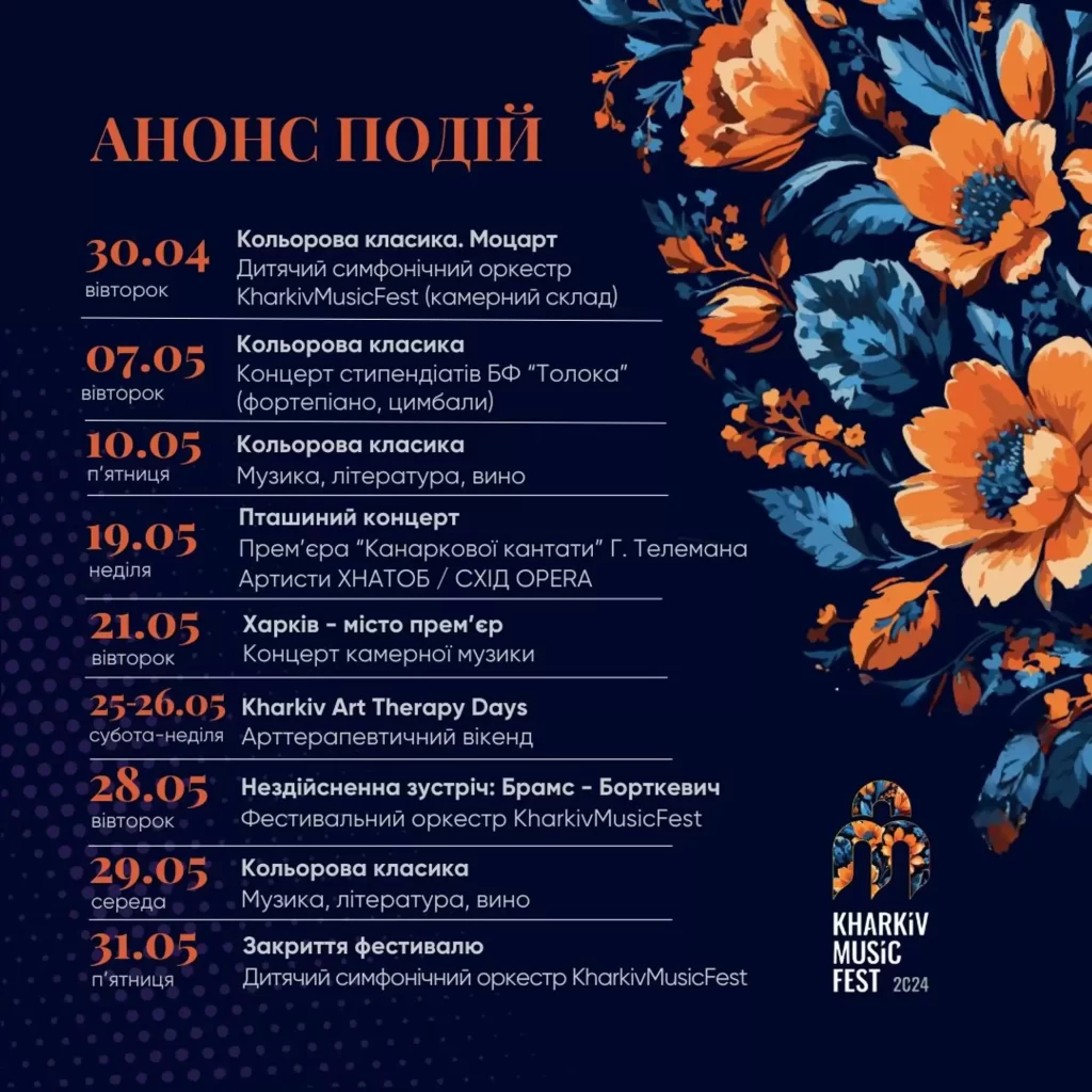 Программа фестиваль KharkivMusicFest у 2024 році