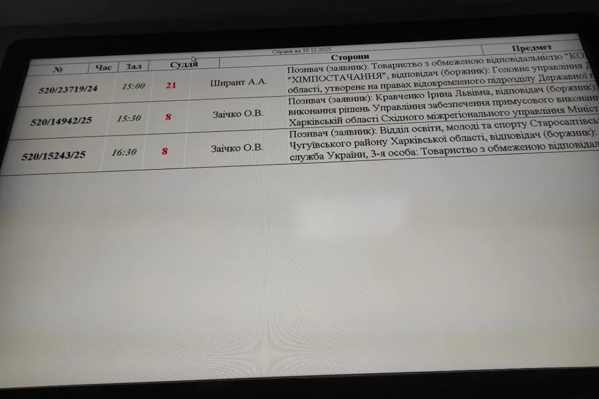 судове засідання по трамваю на Весніна Харків