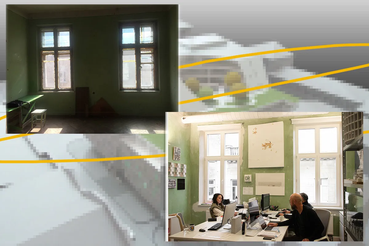 Офіс бюро “Дроздов та партнери”, Львів. Фото “до” та “після” ремонтних робіт, травень 2022р. -жовтень 2023р.
