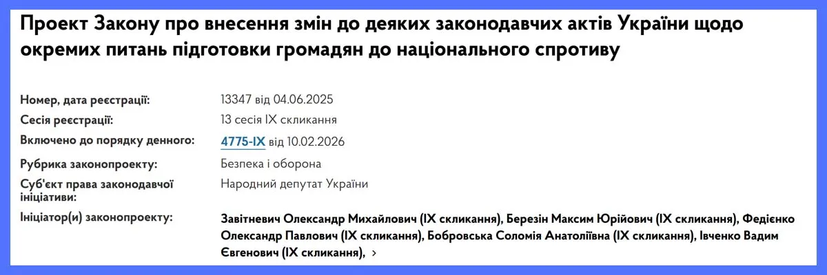основи національного спротиву законопроєкт